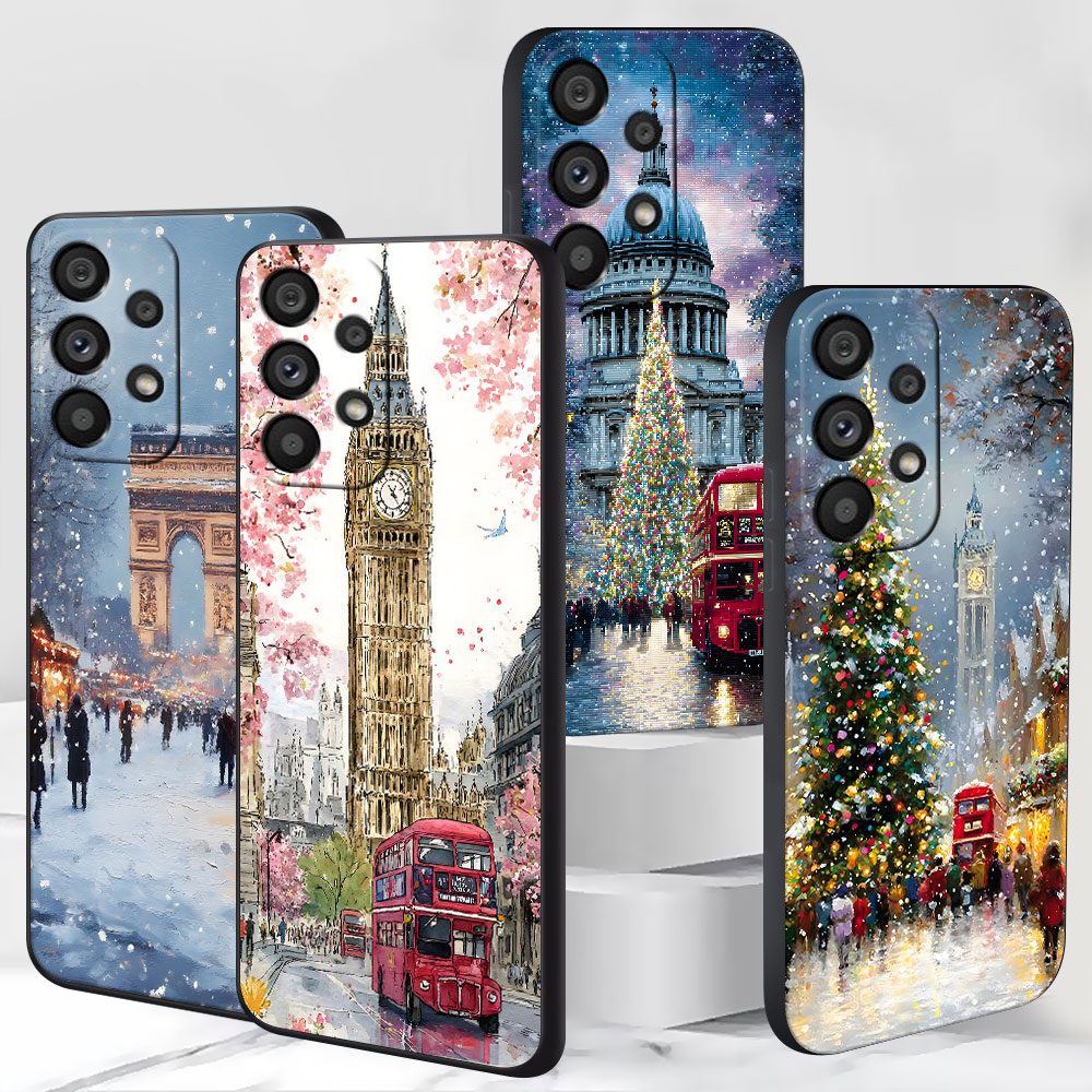 Phone Cases London - Cover Nera in TPU Satinato con